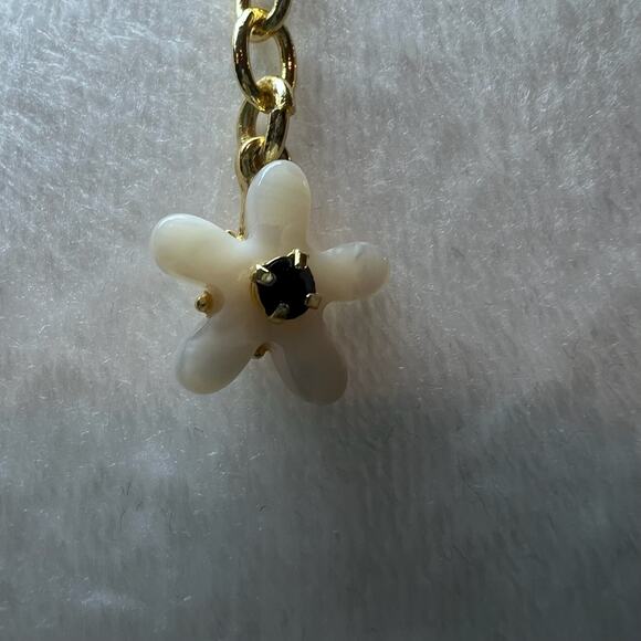 Talbots Black White Gold Floral Statement Necklace 140 - Picture 10 of 16